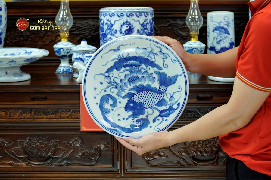 Bộ Đồ Thờ Bác Hồ (Cao Cấp 16 Món) Men Lam