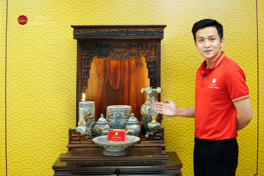 Bộ Đồ Thờ Thần Tài Thổ Địa (Cơ Bản 9 Món) Men Rạn