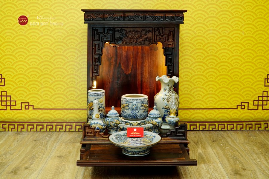 Bộ Đồ Thờ Thần Tài Thổ Địa (Cơ Bản 9 Món) Men Rạn