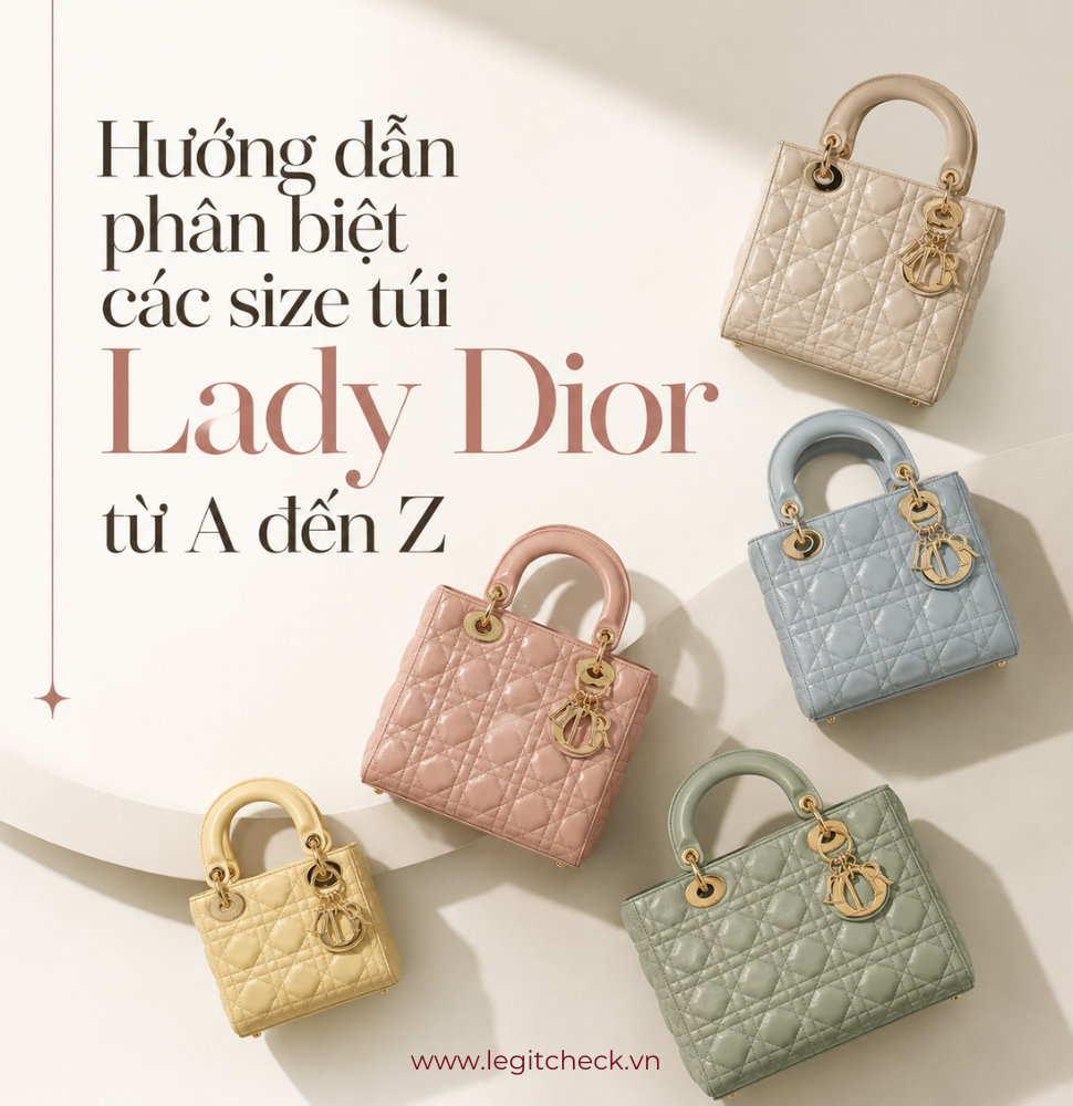 Hướng dẫn phân biệt các size túi Lady Dior từ A đến Z