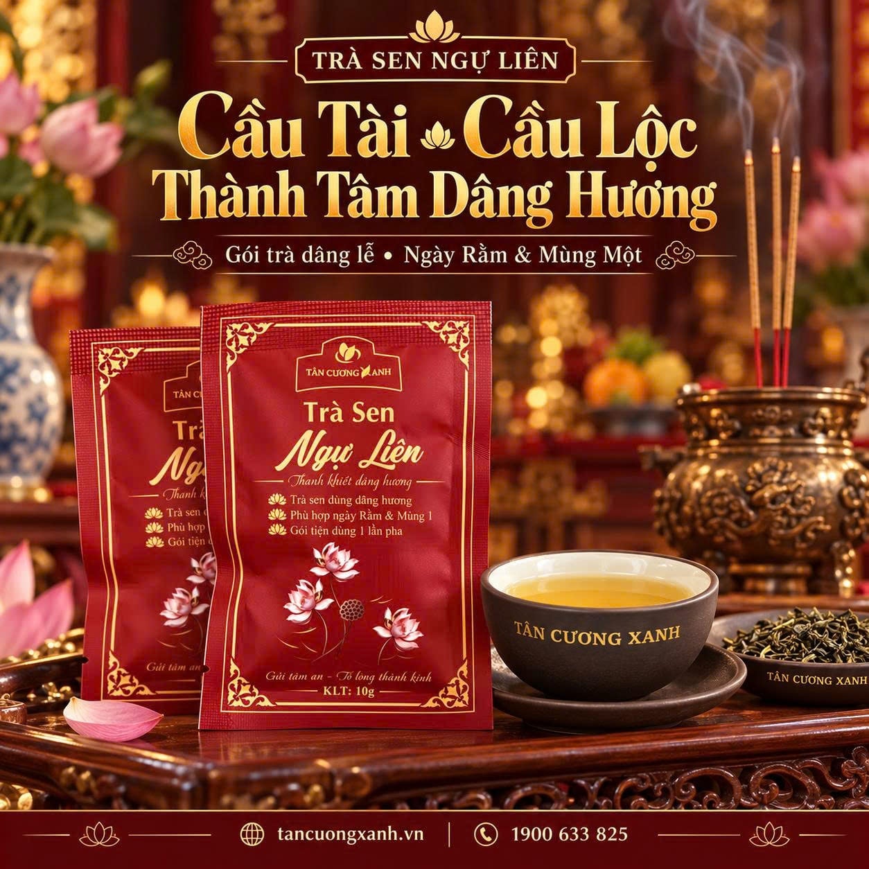 Trà Sen Ngự Liên Tân Cương Xanh: Món Quà Dâng Kính Gia Tiên Đậm Đà Đạo Hiếu