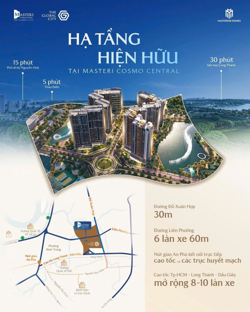 Masteri Cosmo Central – Hạ tầng bứt phá, kết nối trung tâm TP.HCM dễ dàng