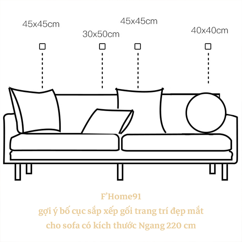 Bố cục xếp  Gối Trang Trí Đẹp Mắt