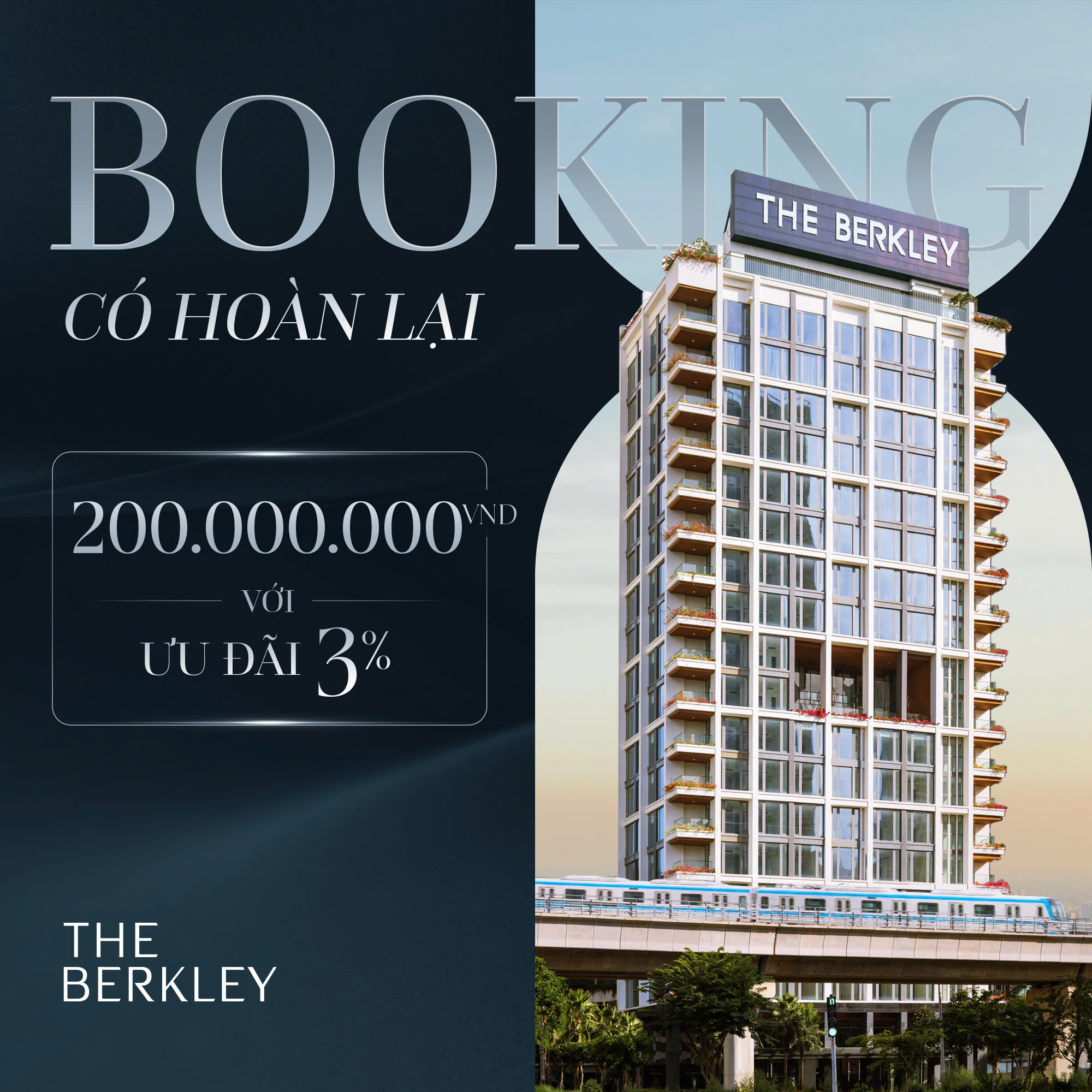 Berkley Thảo Điền đang nhận Booking có hoàn lại 100%. Việc đặt chỗ sớm không chỉ giúp quý khách ưu tiên chọn căn tầng đẹp nhất trong ngày mở bán mà còn bảo toàn rủi ro tuyệt đối.