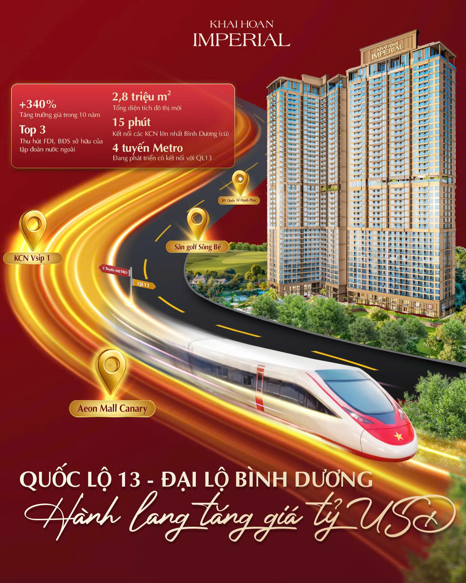 Dự án căn hộ Khải Hoàn Imperial ngay mặt tiền quốc lộ 13