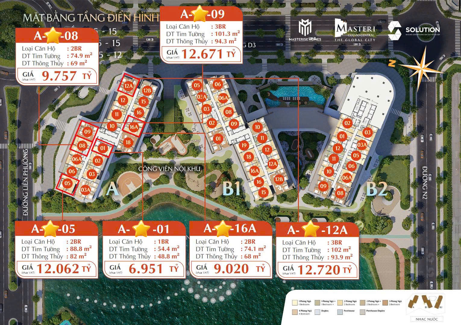 Giỏ hàng độc quyền Masteri Cosmo Central giá ưu đãi mới nhất