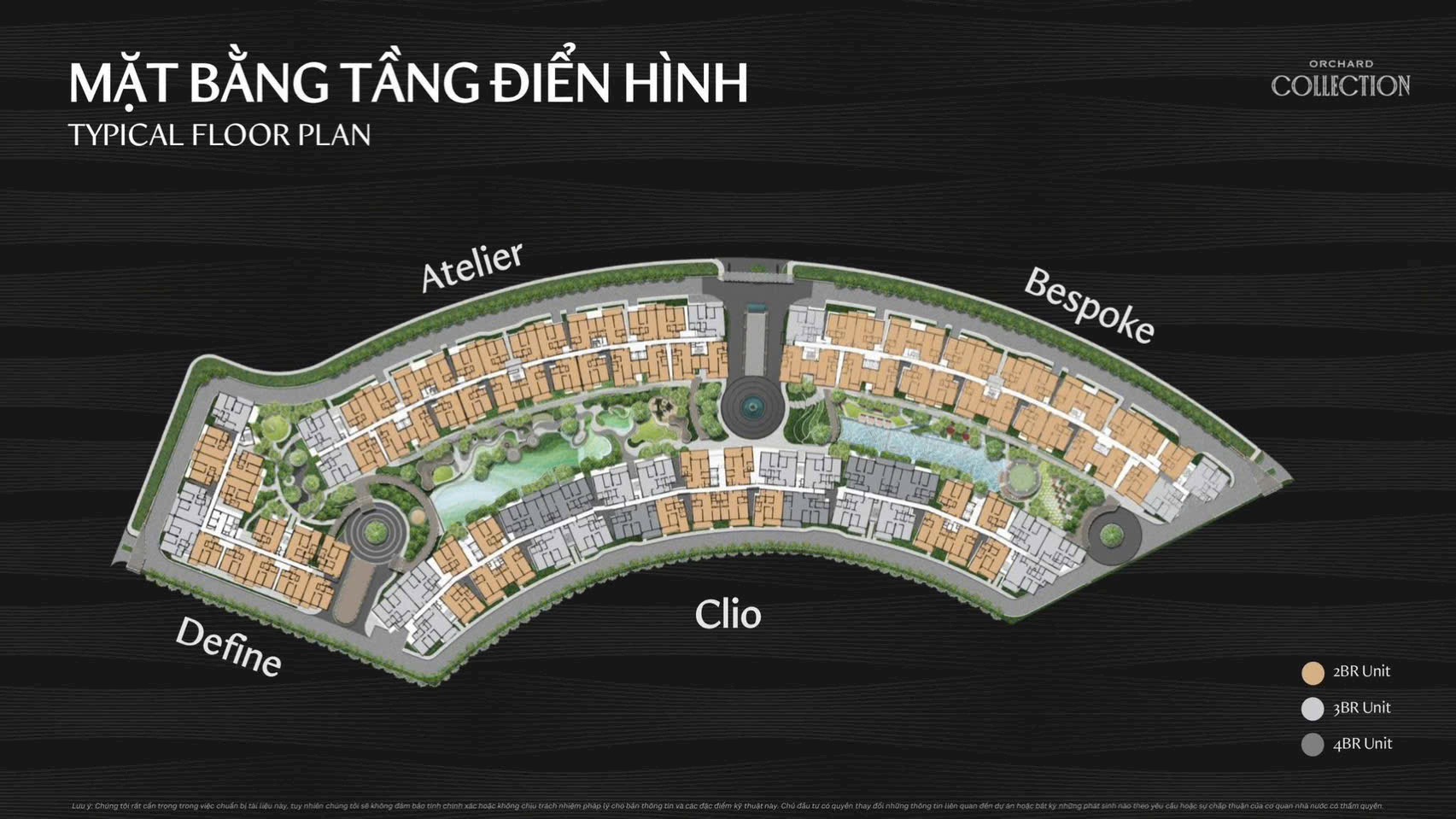 Orchard Collection - mặt bằng tổng thể phân khu căn hộ trung tầng của Sycamore Bình Dương