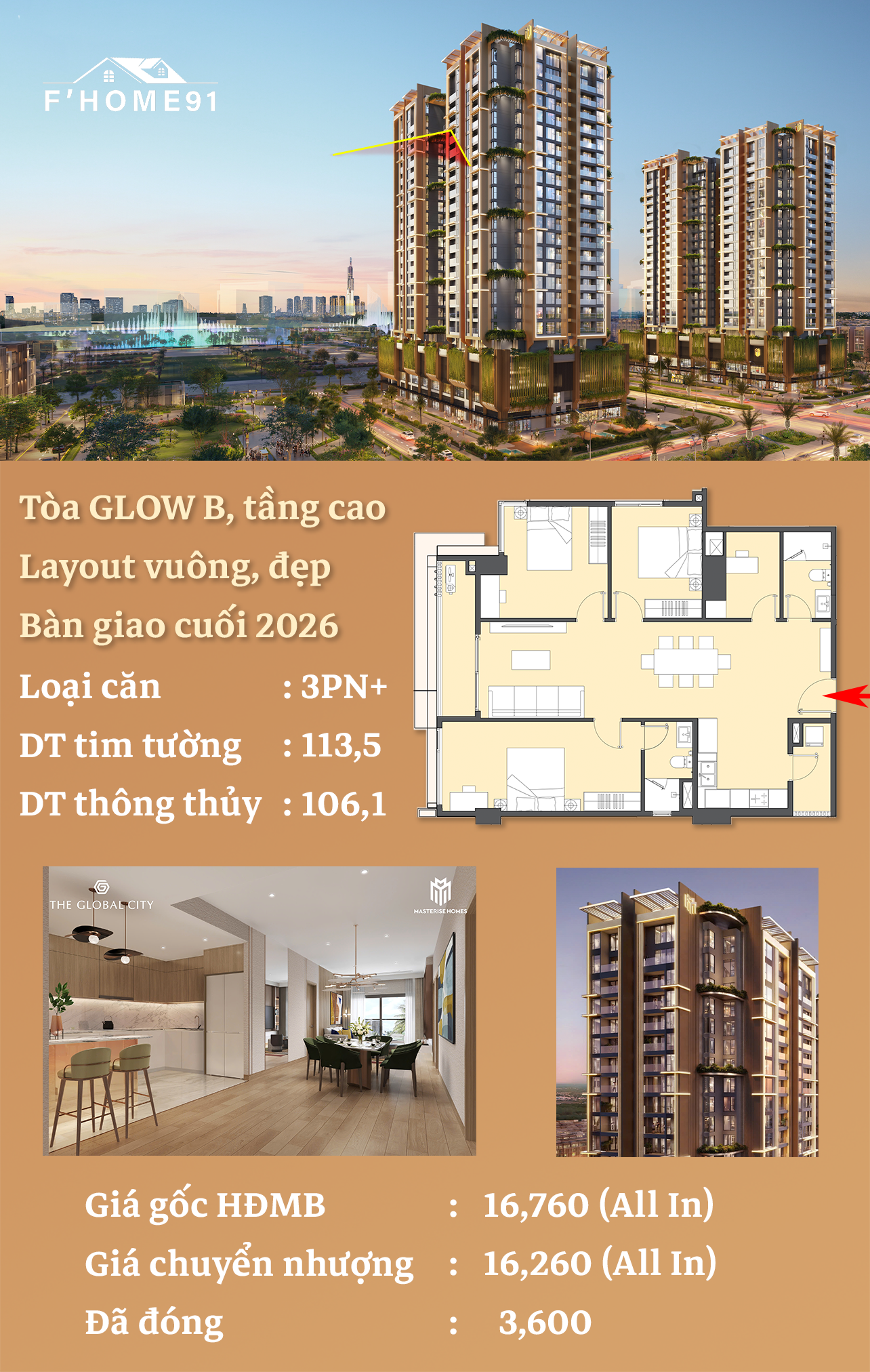 Masteri Grand View giỏ hàng chuyển nhượng chính chủ, giá tốt