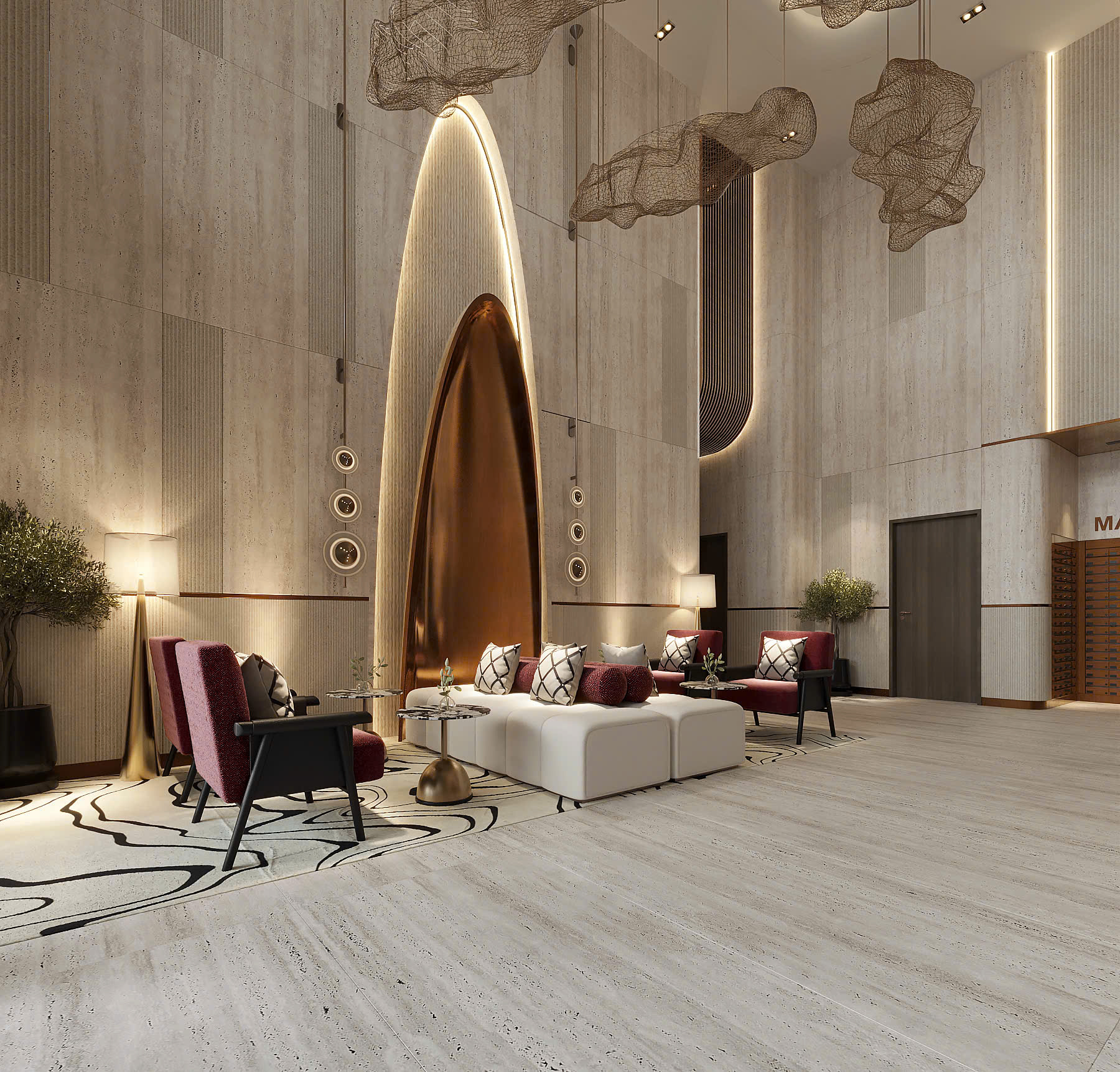 Sảnh đón khách (Lobby) thiết kế sang trọng và đẳng cấp tại Khải Hoàn Imperial