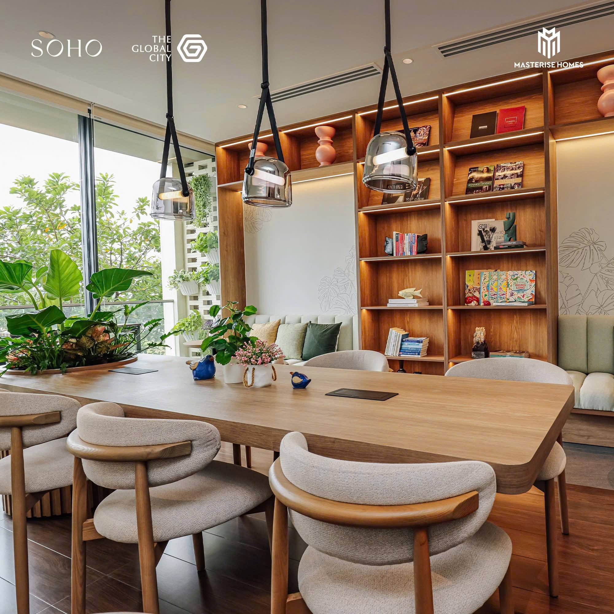 Thiết kế liên thông giữa khu sinh hoạt và ban công tại nhà phố SOHO The Classic