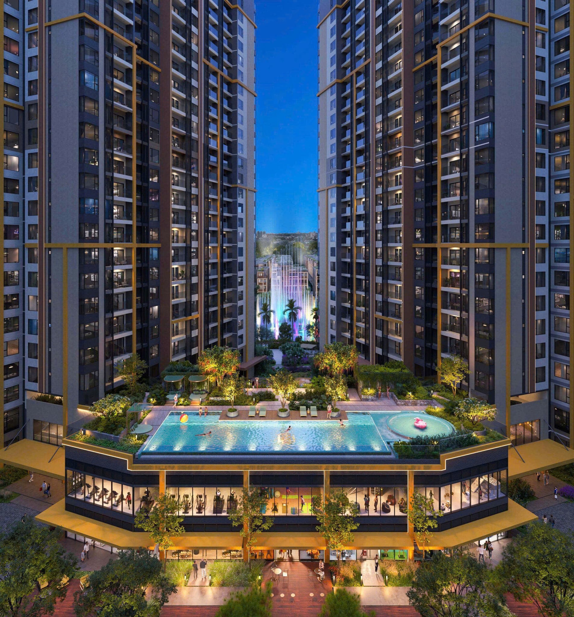 Kiến trúc hiện đại của các tòa tháp căn hộ Masteri Park Place tại Quận 2