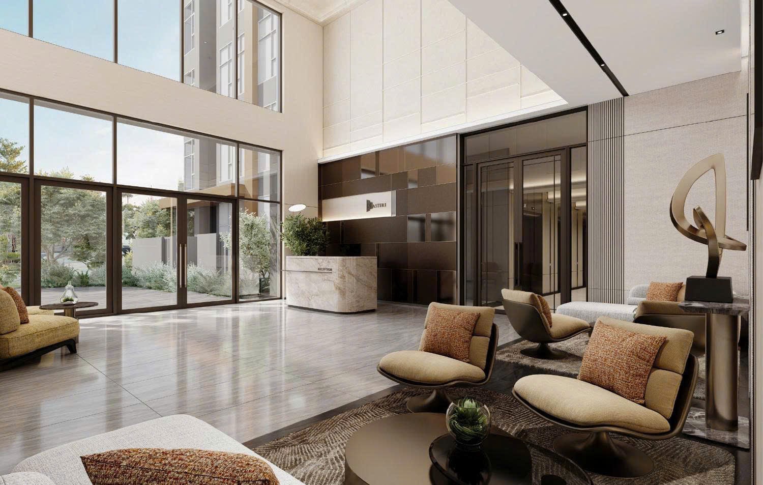 Sảnh lounge sang trọng và đẳng cấp của căn hộ Masteri Park Place