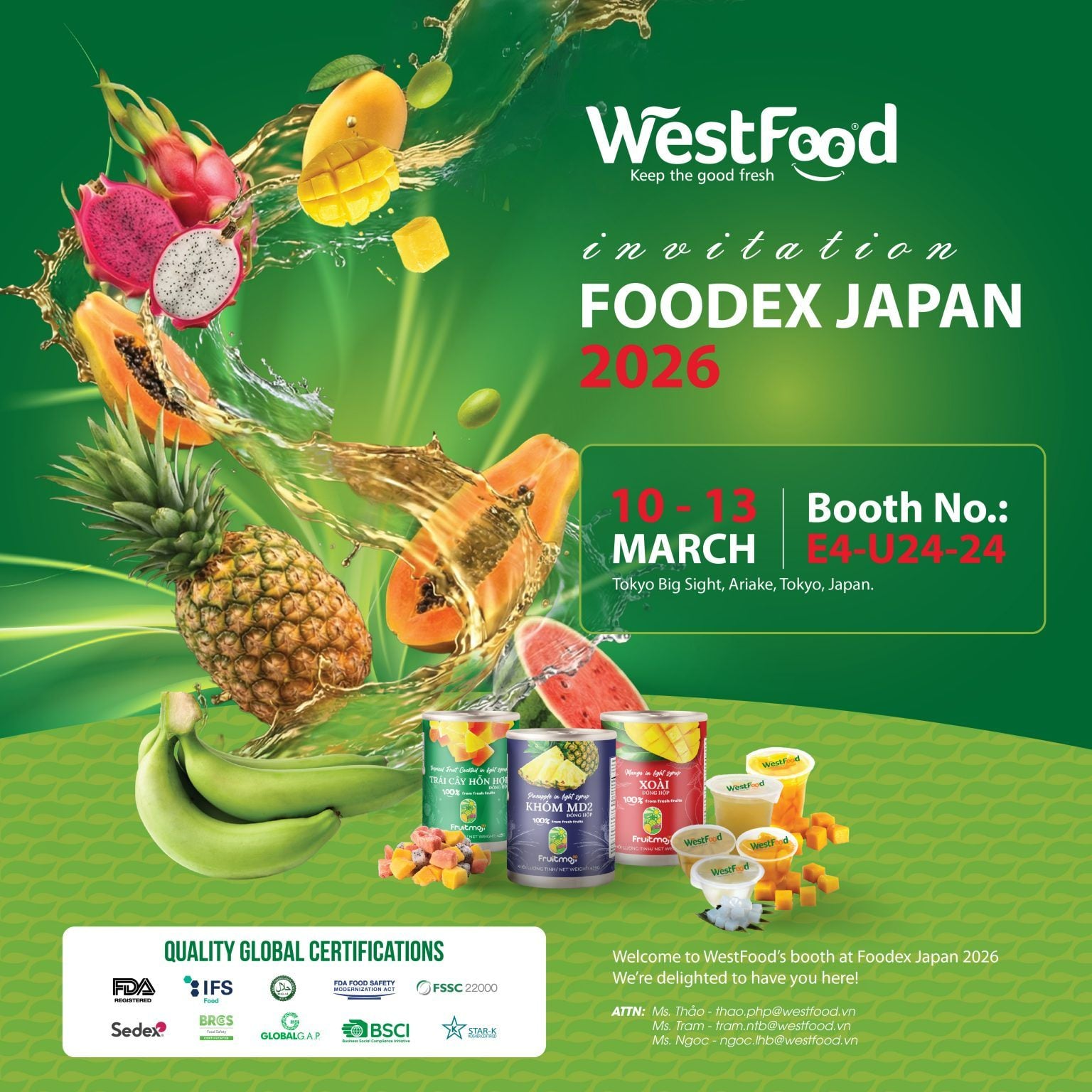 WestFood tham dự Foodex Japan 2026: Trân trọng mời Quý đối tác đến tham quan và tìm hiểu thông tin