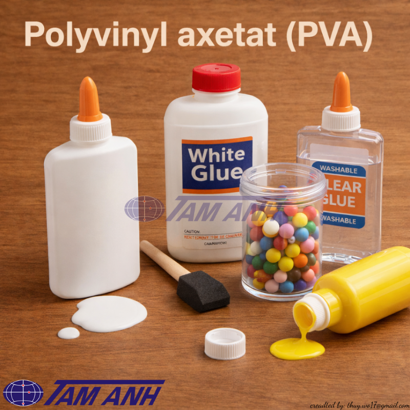 ⚪ Polyvinyl axetat (PVAc) – Keo trắng quen thuộc, bám rất “ăn” trên gỗ và giấy