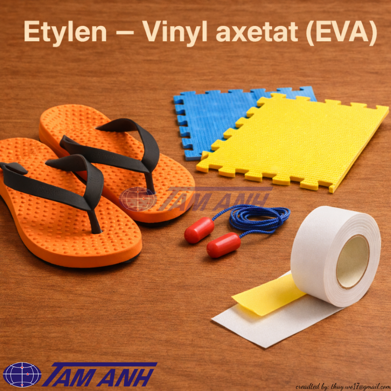 🧬 Ethylene – Vinyl axetat (EVA): Vật liệu “nửa nhựa nửa cao su”, mềm hay cứng là do %VA