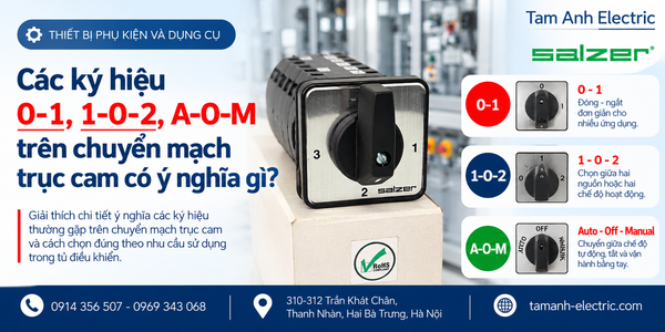 Các ký hiệu 0-1, 1-0-2, Auto-Off-Manual trên chuyển mạch có ý nghĩa gì?