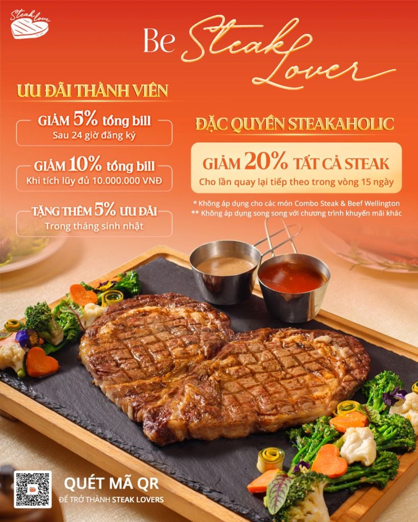 ĐĂNG KÝ TRỞ THÀNH THÀNH VIÊN STEAK LOVERS