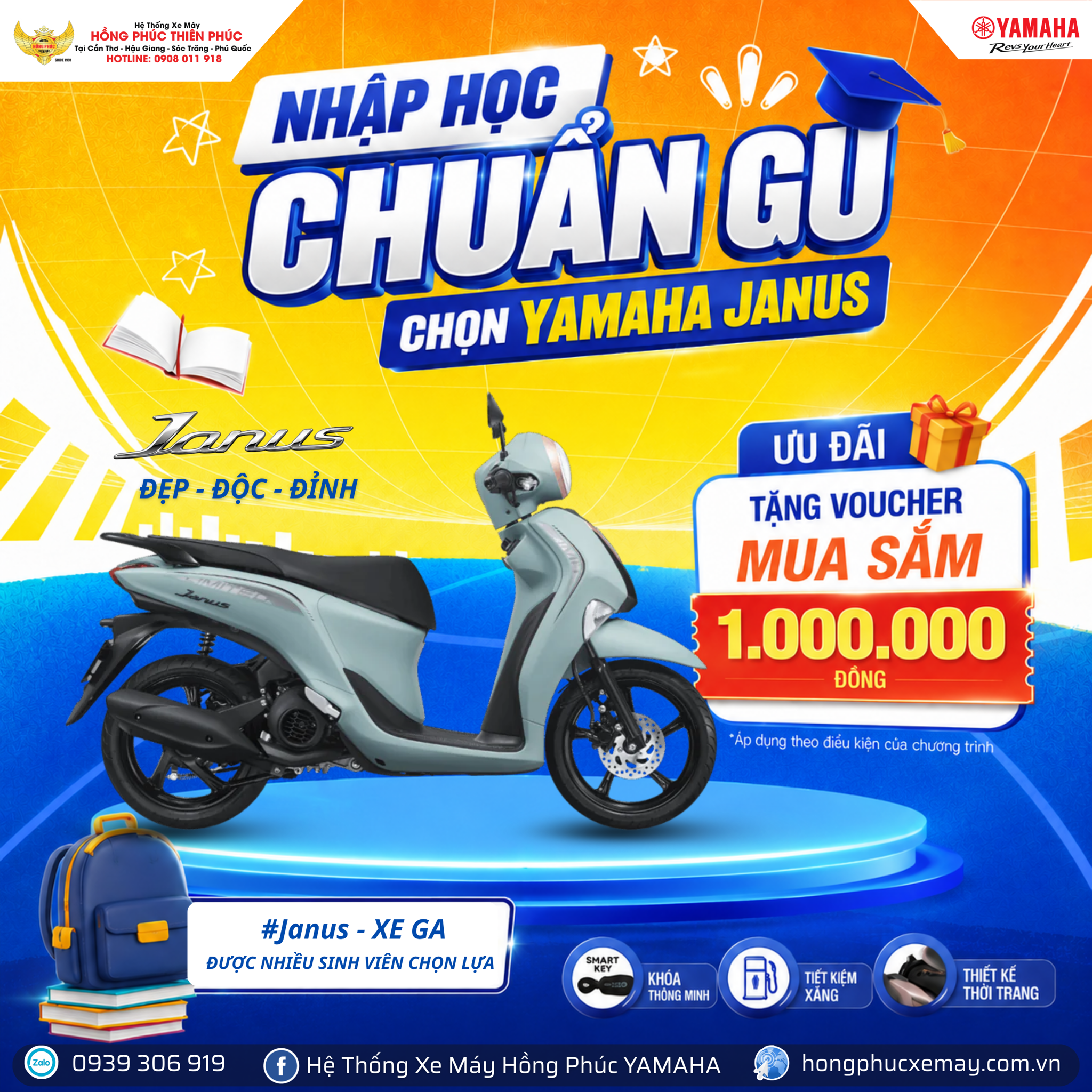 🎒 NHẬP HỌC CHUẨN GU – CHỌN YAMAHA JANUS 🛵✨