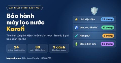 Bảo hành máy lọc nước Karofi: thời hạn, cách kích hoạt và tra cứu chi tiết