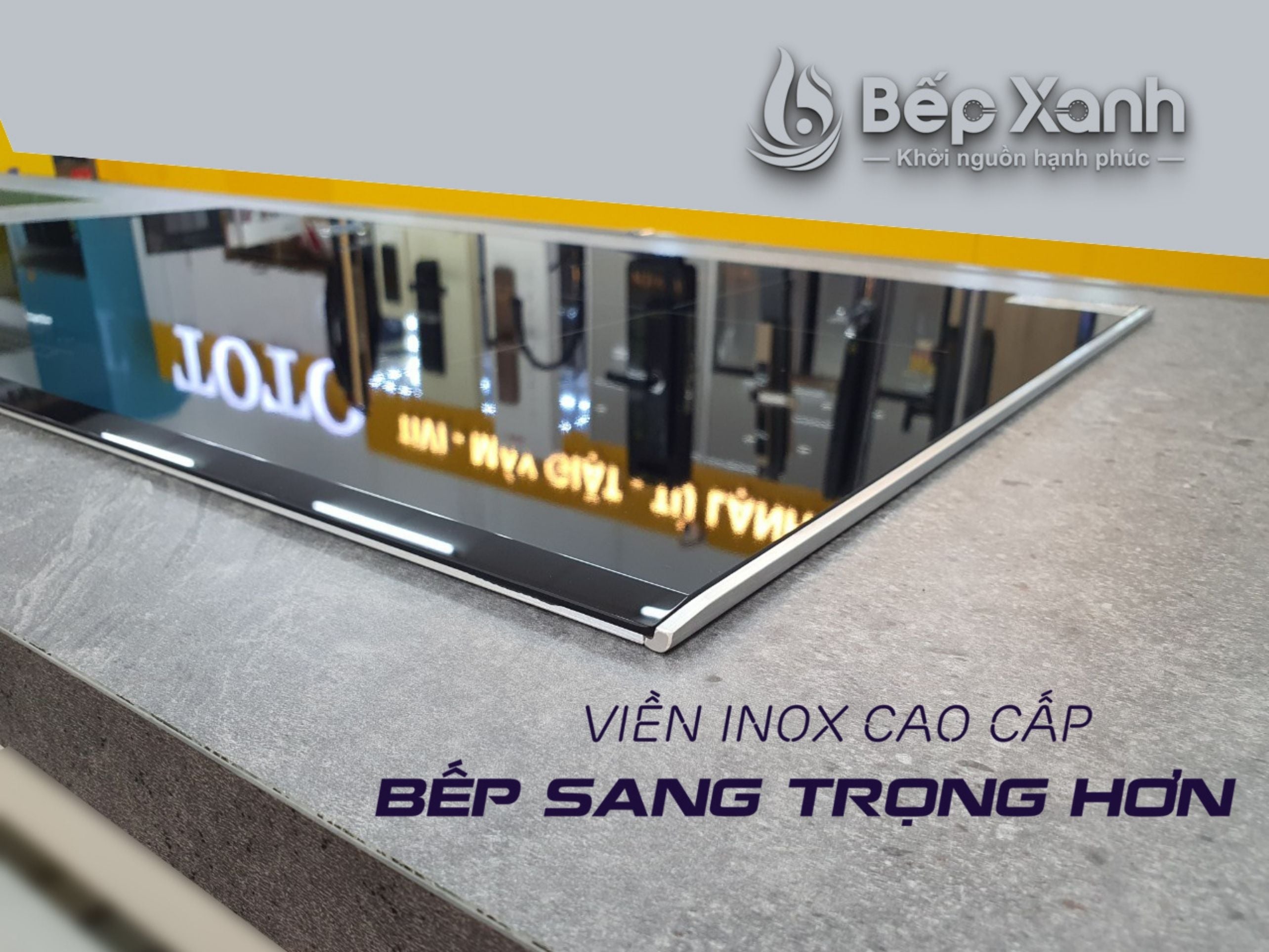 Bo viền Inox cứng cáp bảo vệ cạnh bếp