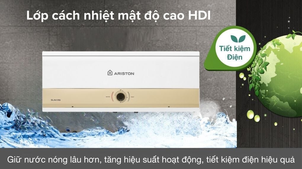 Máy nước nóng gián tiếp Ariston 20 lít 2500W SLIM3 20 RS MT - Khả năng tiết kiệm điện