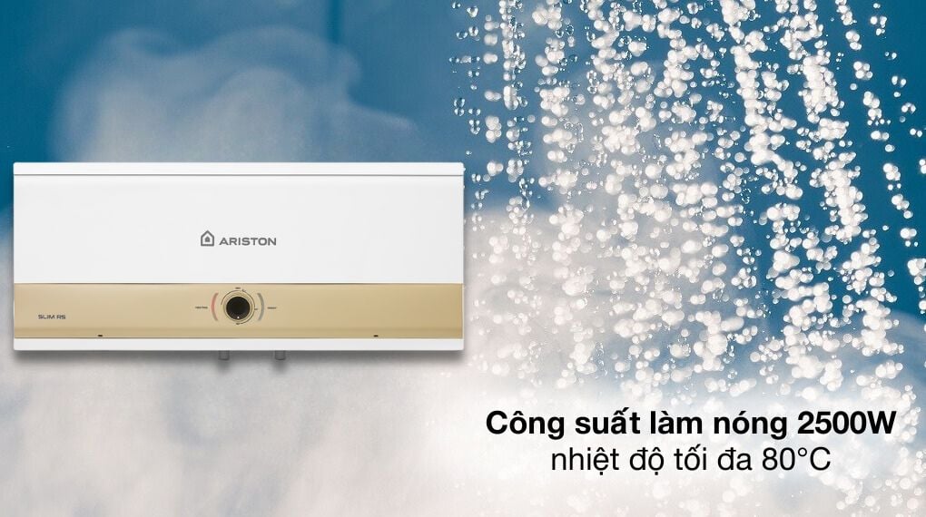 Máy nước nóng gián tiếp Ariston 20 lít 2500W SLIM3 20 RS MT - Đặc điểm làm nóng