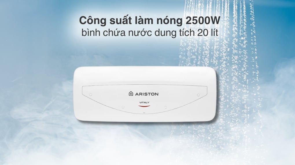 Máy nước nóng gián tiếp Ariston 20 lít 2500W VITALY 20 SLIM 2.5 FE 2024 - Đặc điểm làm nóng