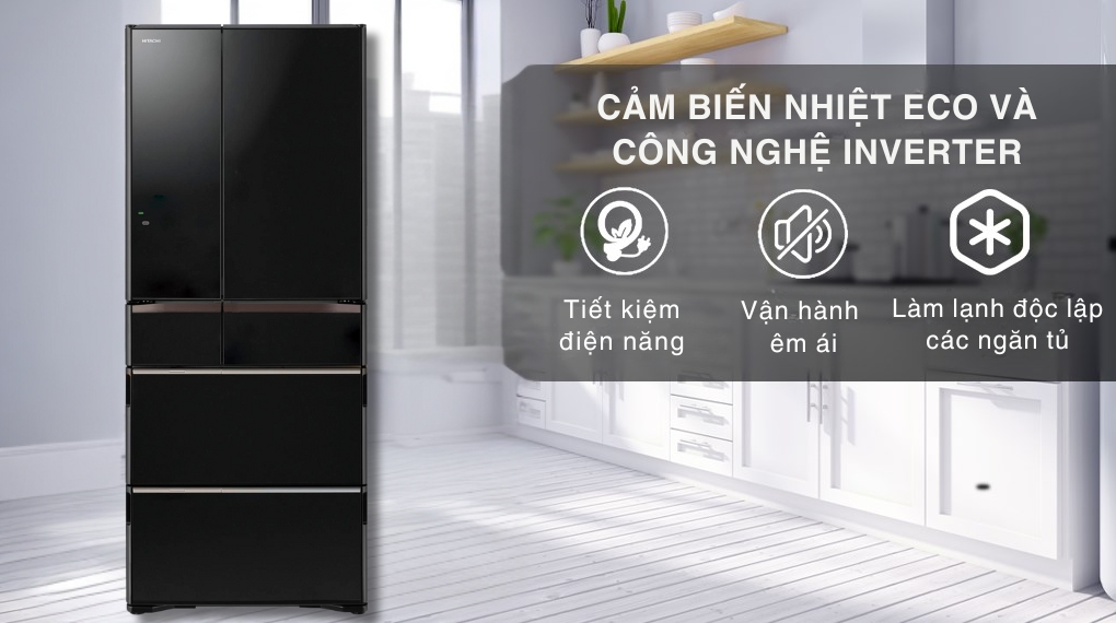 Tủ lạnh Hitachi Inverter 617 lít Multi Door R-HW620RV(XK) - Chế độ Eco