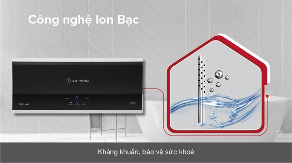Máy nước nóng gián tiếp Ariston 30 lít 2500W SLIM3 30 LUX - Chế độ diệt khuẩn Máy nước nóng gián tiếp Ariston 30 lít 2500W SLIM3 30 LUX - Chế độ diệt khuẩn