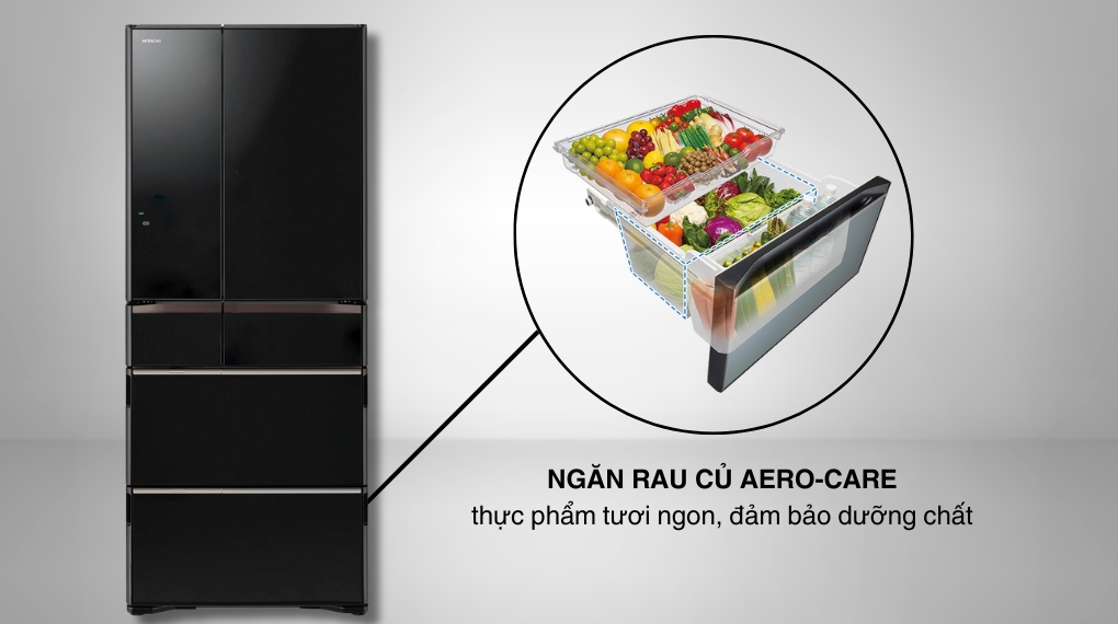 Tủ lạnh Hitachi Inverter 617 lít Multi Door R-HW620RV(XK) - Ngăn Aero-care