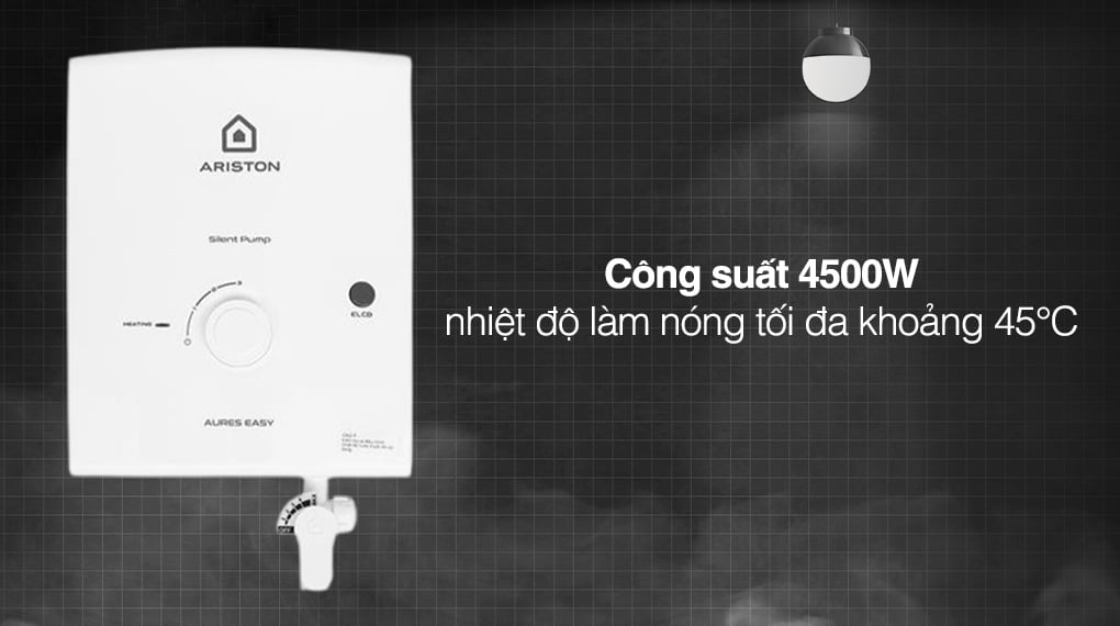 Máy nước nóng trực tiếp Ariston 4500W AURES EASY 4.5P 3S - Công suất
