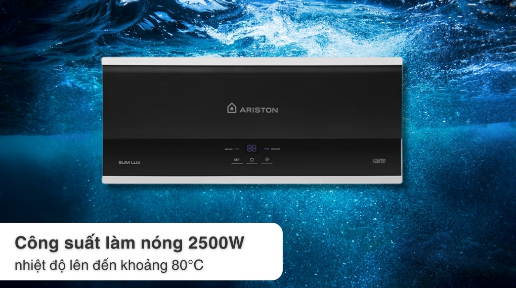 Máy nước nóng gián tiếp Ariston 30 lít 2500W SLIM3 30 LUX - Đặc điểm làm nóng Máy nước nóng gián tiếp Ariston 30 lít 2500W SLIM3 30 LUX - Đặc điểm làm nóng