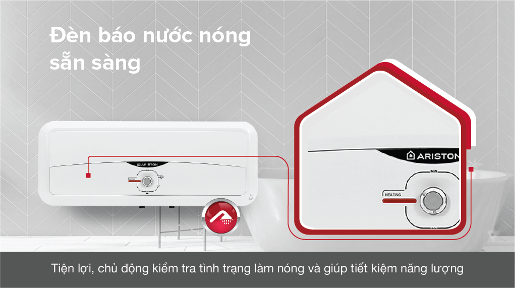 Máy nước nóng gián tiếp Ariston 20 lít 2500W SL2 20 R 2.5FE - MT - Đèn báo nước nóng đã sẵn sàng Máy nước nóng gián tiếp Ariston 20 lít 2500W SL2 20 R 2.5FE - MT - Đèn báo nước nóng đã sẵn sàng
