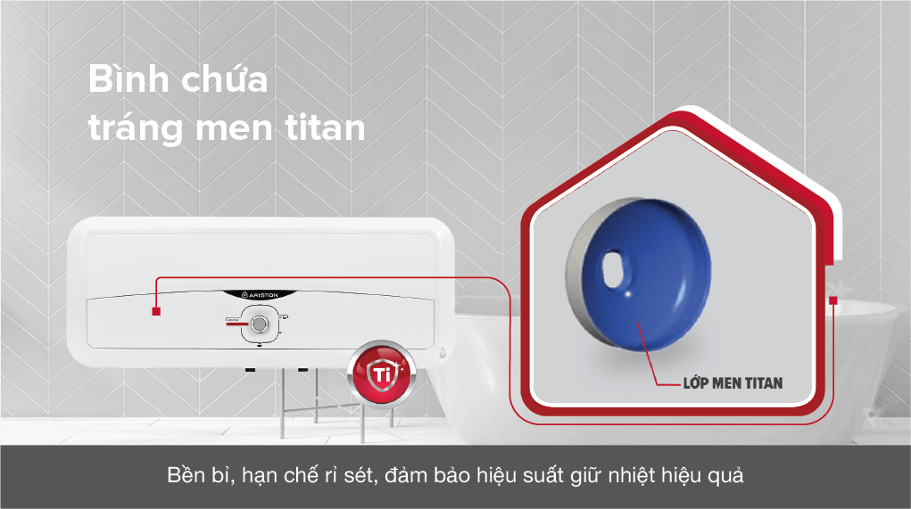 Máy nước nóng gián tiếp Ariston 20 lít 2500W SL2 20 R 2.5FE - MT - Lòng bính tráng men Titan Máy nước nóng gián tiếp Ariston 20 lít 2500W SL2 20 R 2.5FE - MT - Lòng bính tráng men Titan