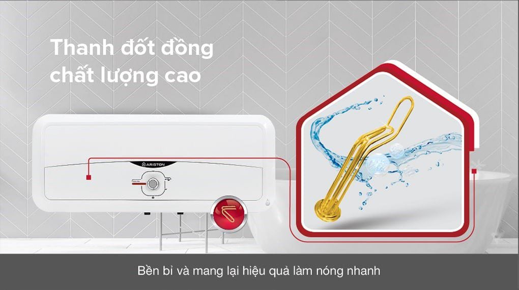 Máy nước nóng gián tiếp Ariston 20 lít 2500W SL2 20 R 2.5FE - MT - Thanh đốt đồng Máy nước nóng gián tiếp Ariston 20 lít 2500W SL2 20 R 2.5FE - MT - Thanh đốt đồng
