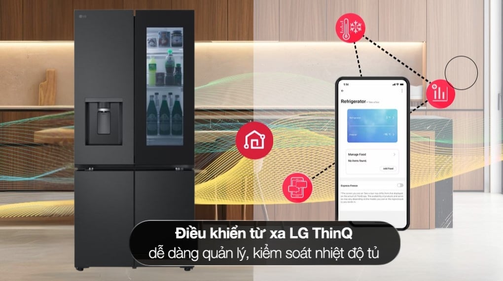 Tiện ích tủ lạnh LG LFD58BLMAI