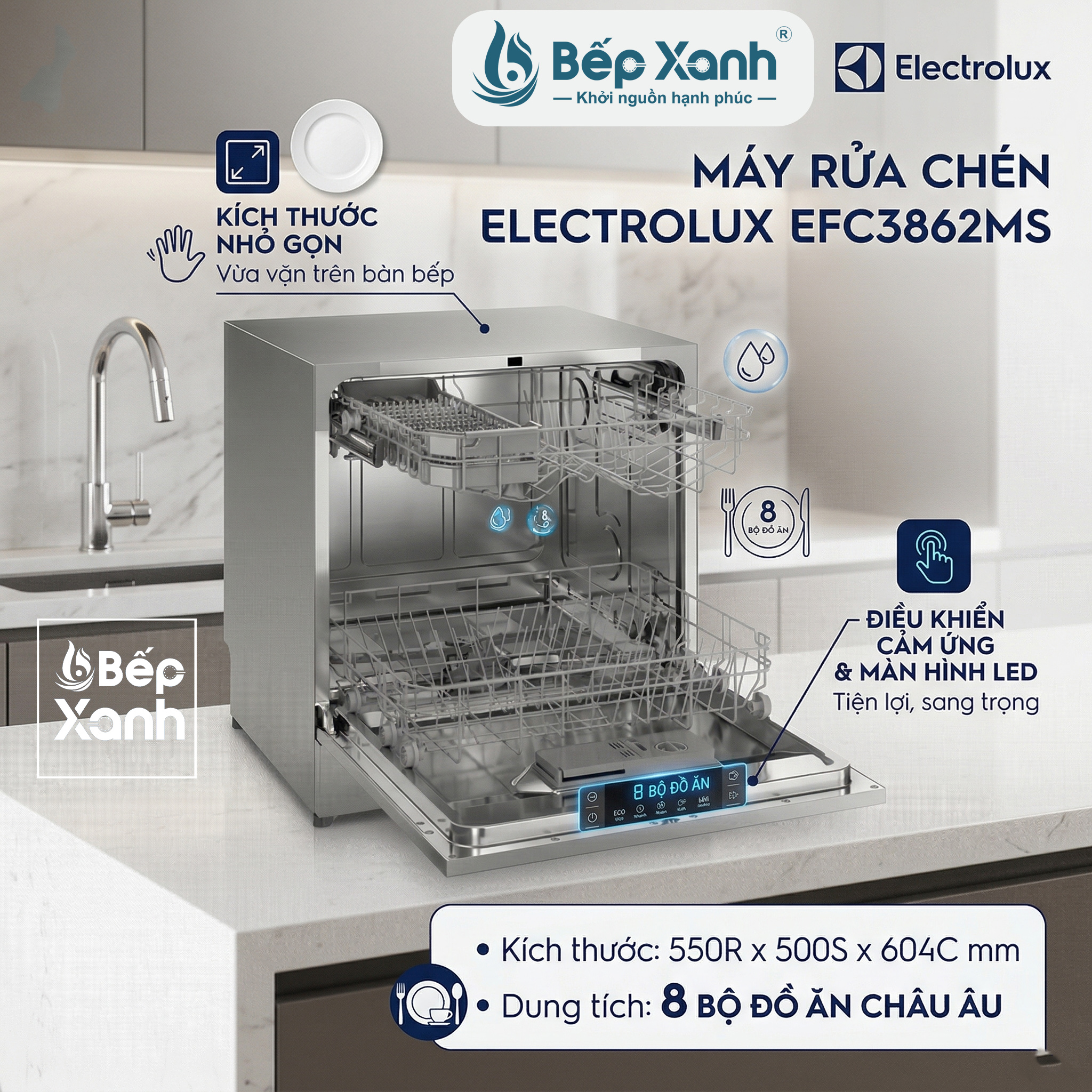 EFC3862MS kích thước nhỏ đặt bàn tiện lợi