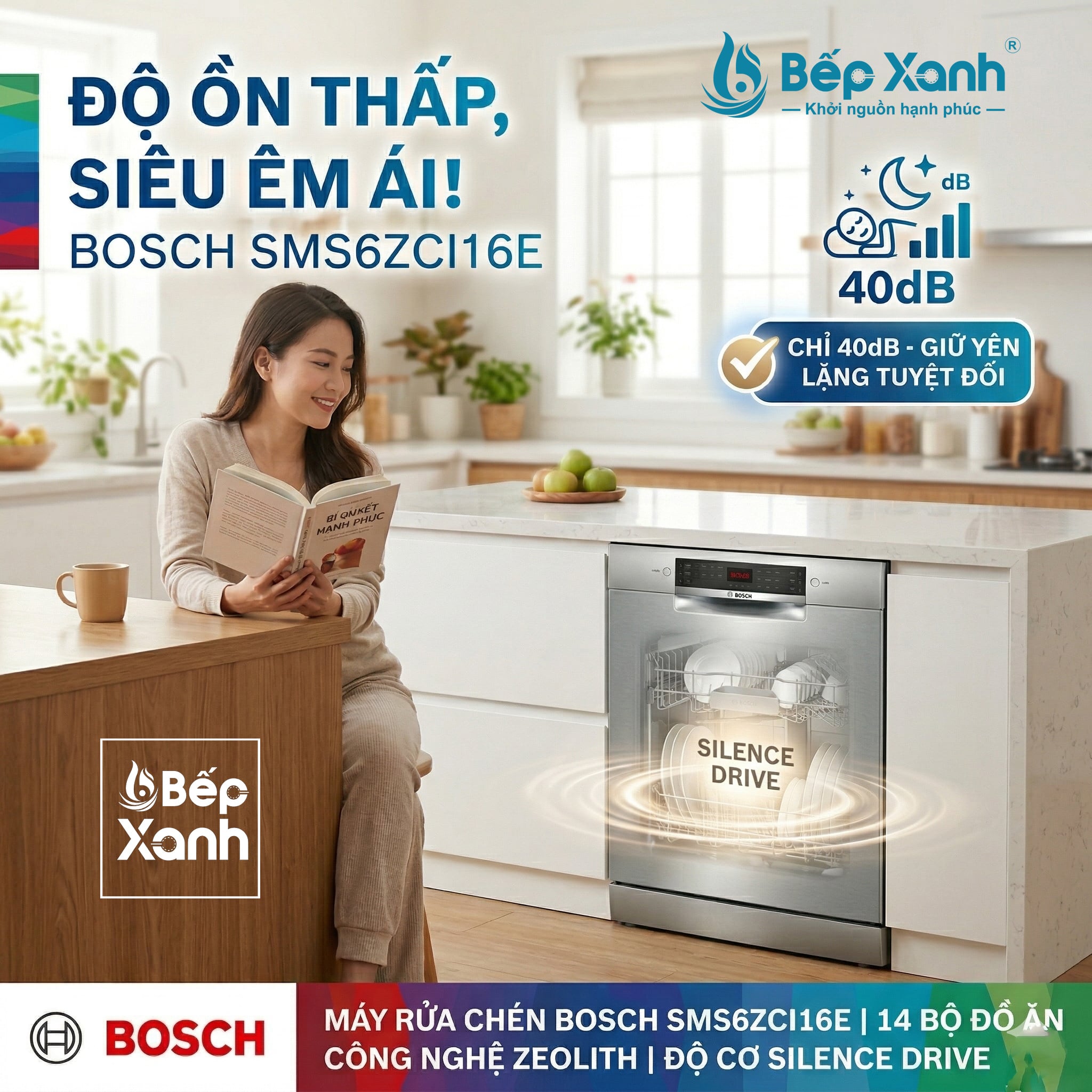 Động cơ EcoSilence Drive vận hành 42dB