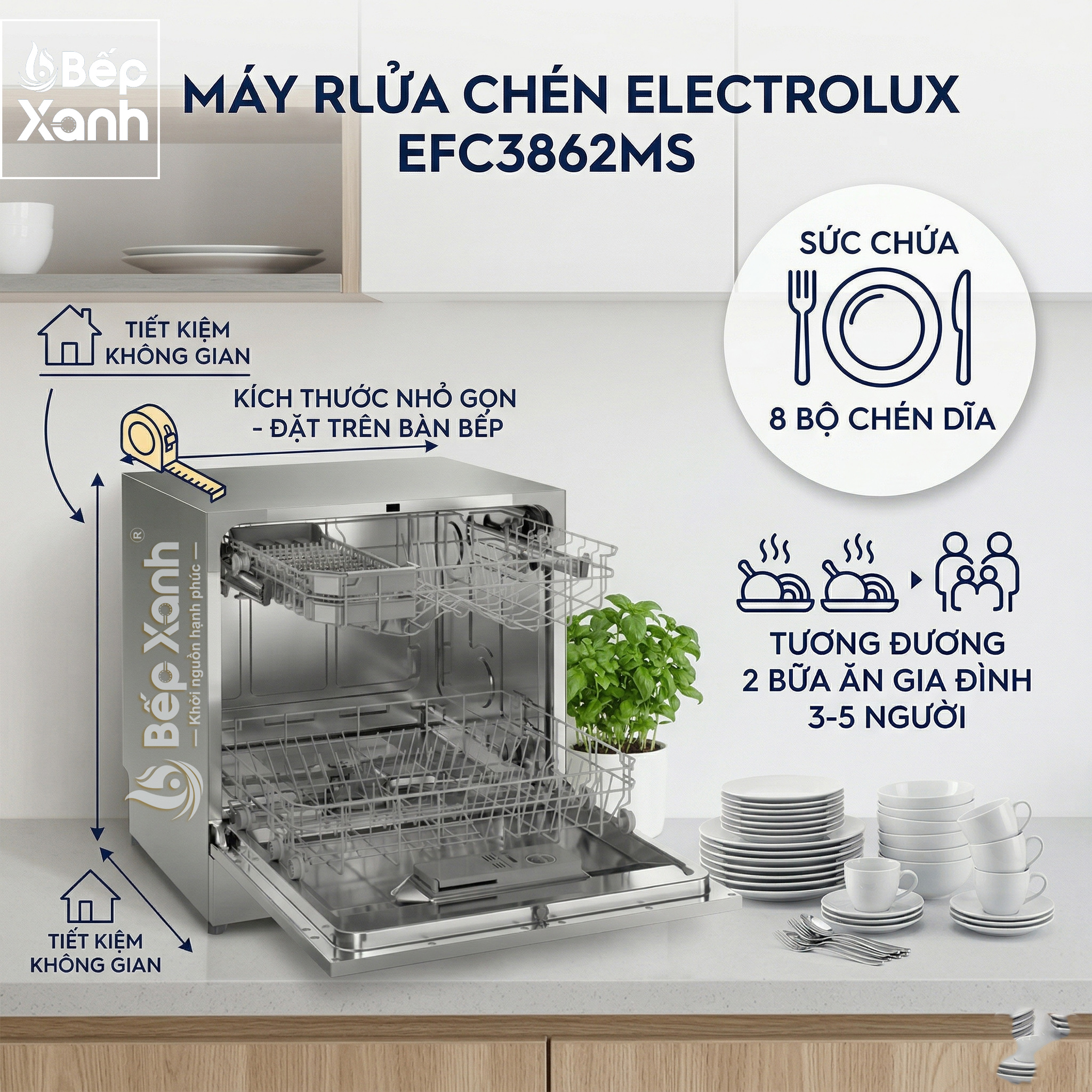 EFC3862MS kích thước gọn gàng