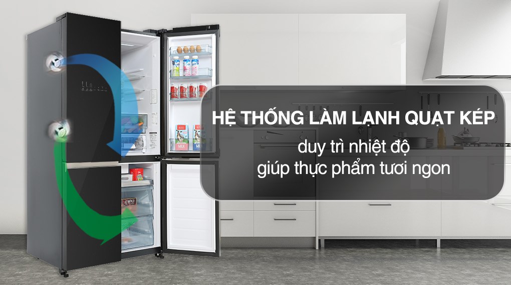 Tủ lạnh Hitachi Inverter 569 lít Multi Door R-WB640VGV0 GBK - Hệ thống 2 quạt độc lập