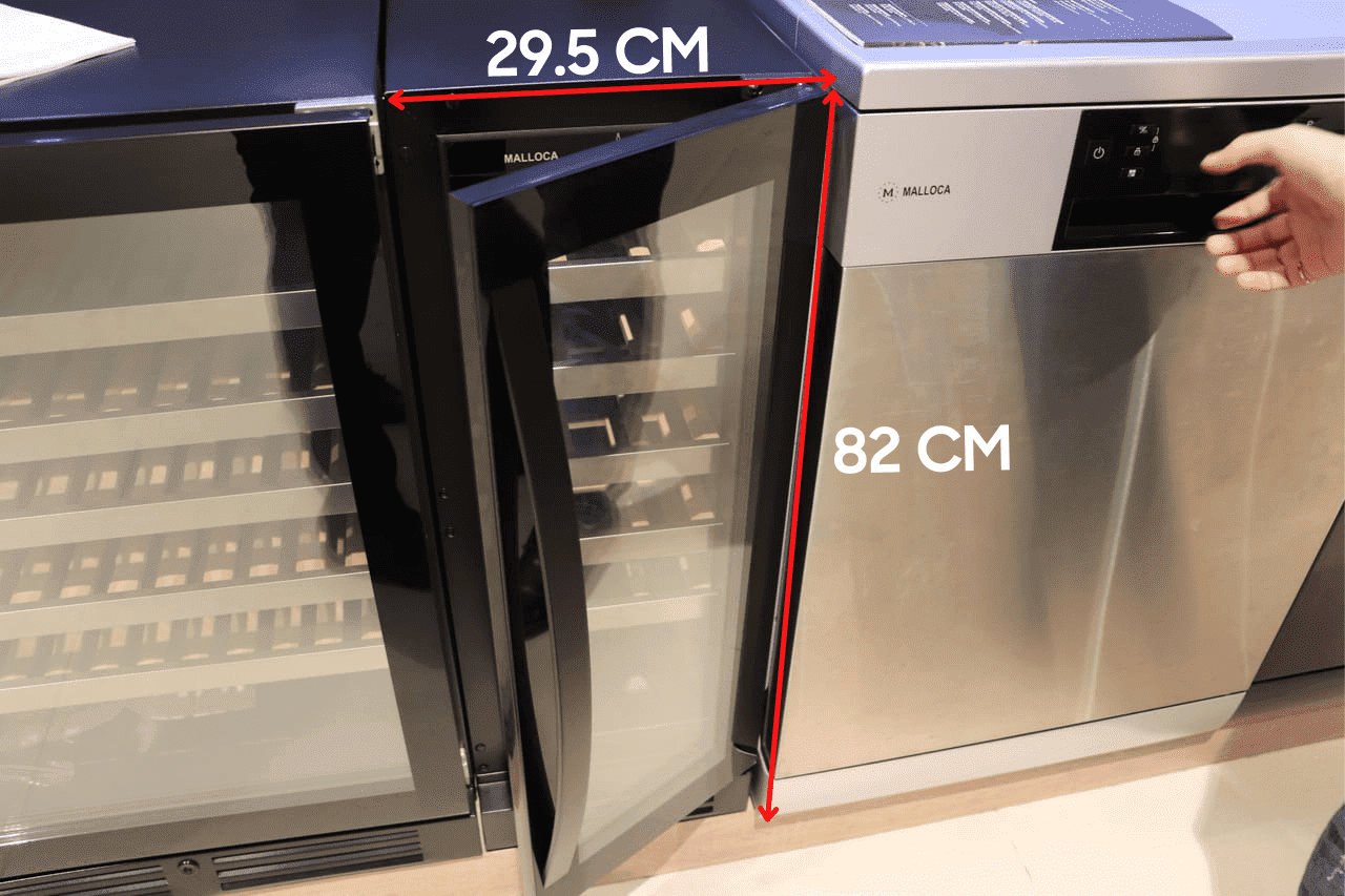 Kích thước tủ rượu Malloca MWC-20BG