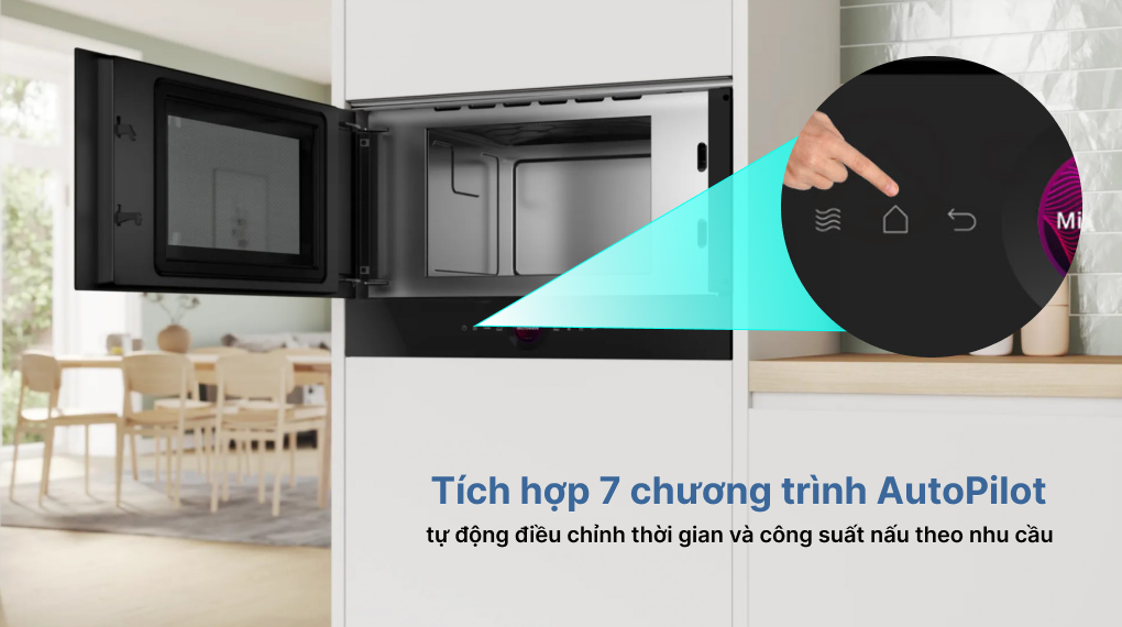 AutoPilot 7 trên lò vi sóng âm tủ Bosch BFL7221B1 Series 8