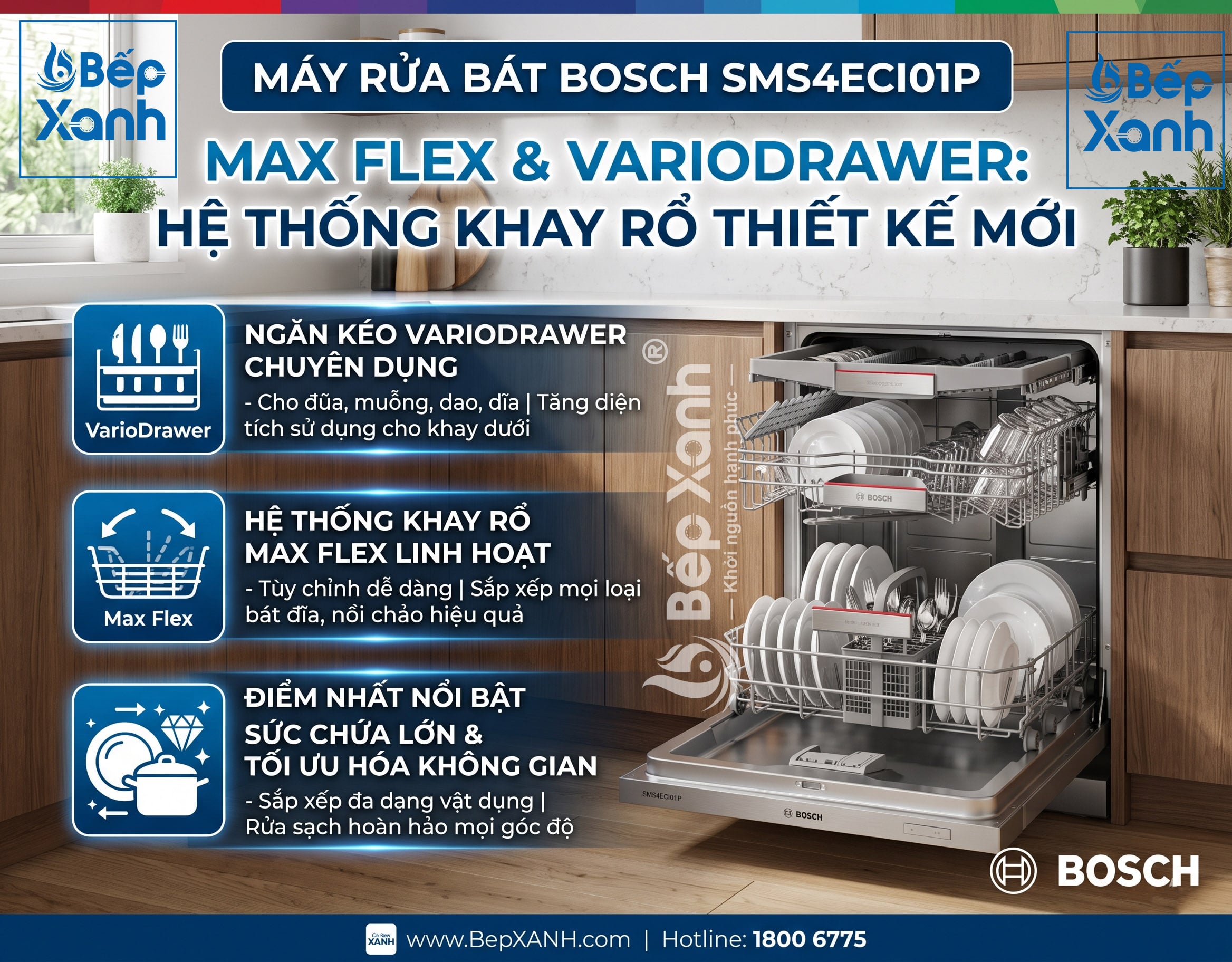 Hệ thống khay rổ Max Flex hoàn toàn mới