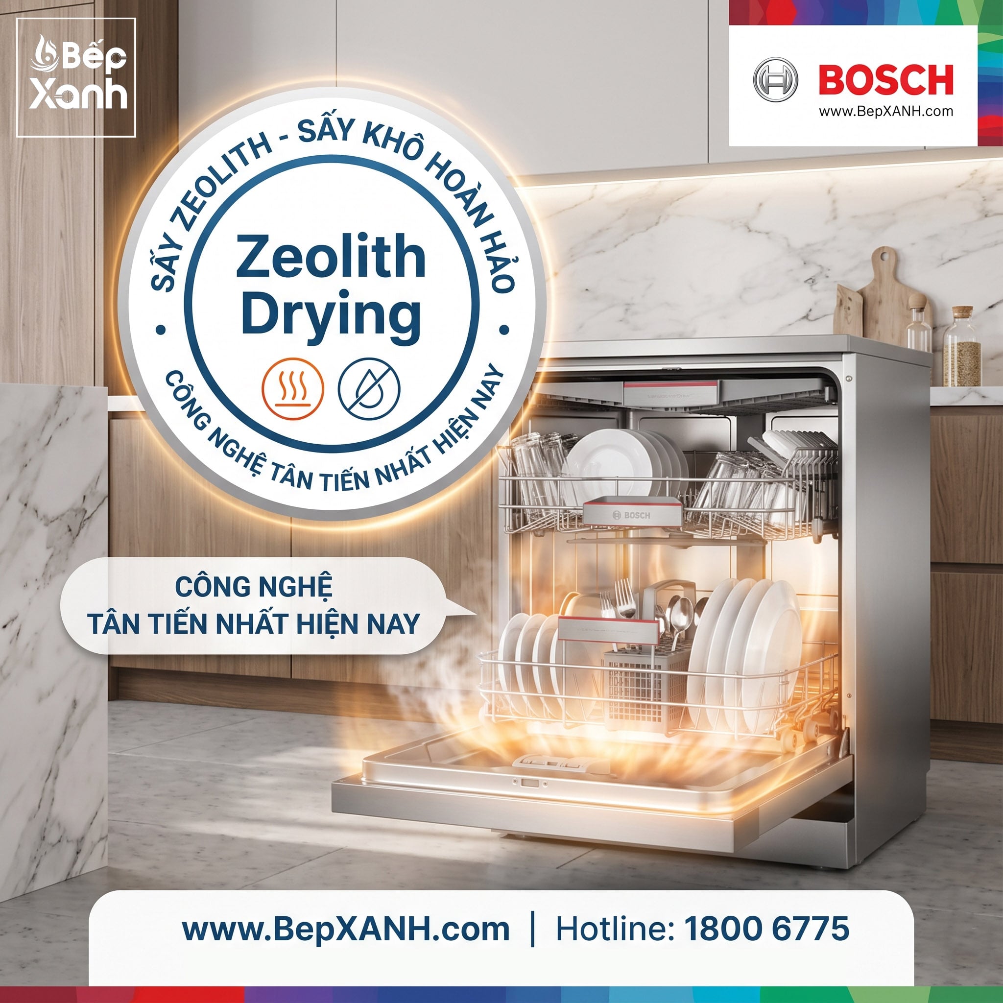 Máy rửa chén Bosch SMS6ZCI02P sấy zeolith