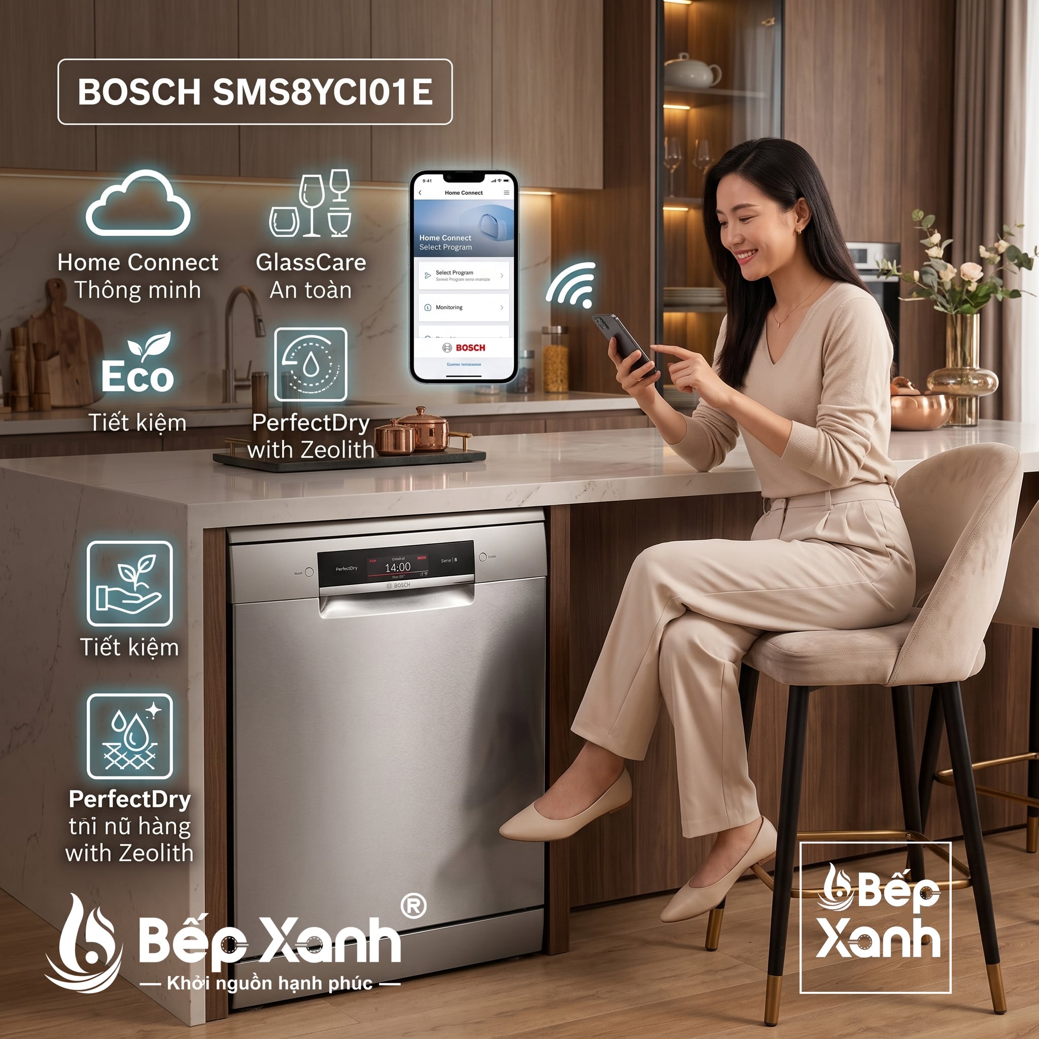 SMS8YCI01E tính năng Homeconnect thông minh