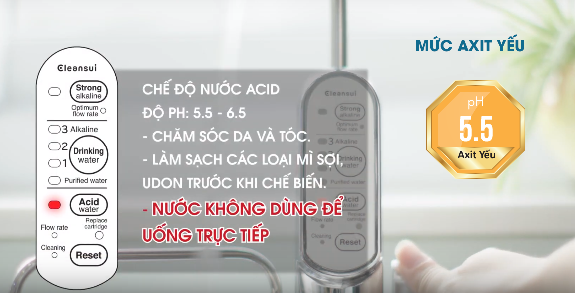 Nước axit yếu pH 5.5