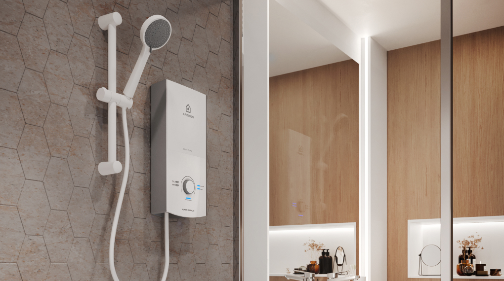 Nhỏ gọn, đẹp mắt - Máy nước nóng trực tiếp Ariston 4500W AURES PREMIUM 4.5P PEARL