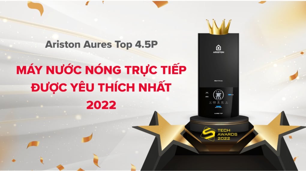 Máy nước nóng trực tiếp Ariston 4500W AURES TOP 4.5P - Sản phẩm được yêu thích nhất
