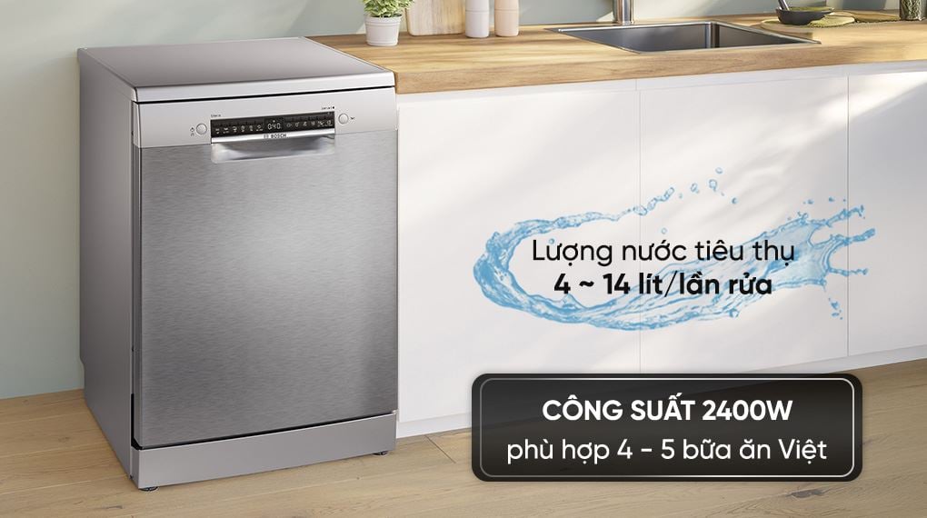 Máy rửa chén độc lập Bosch SMS4EVI04E - Động cơ công suất