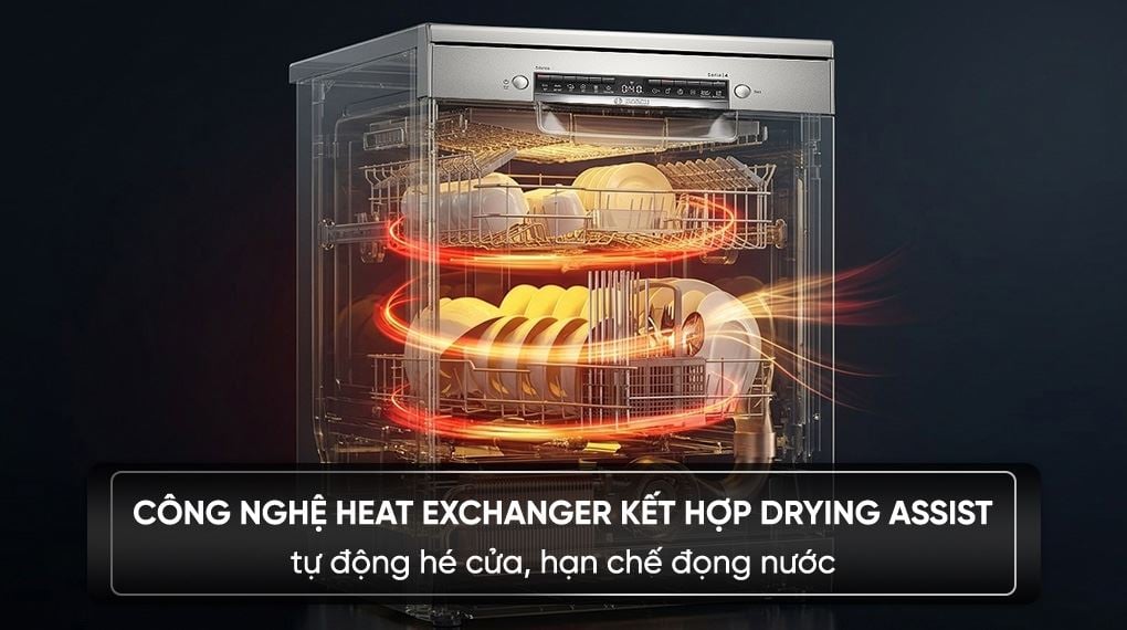 Máy rửa chén độc lập Bosch SMS4EVI04E - Công nghệ tự động hé cửa